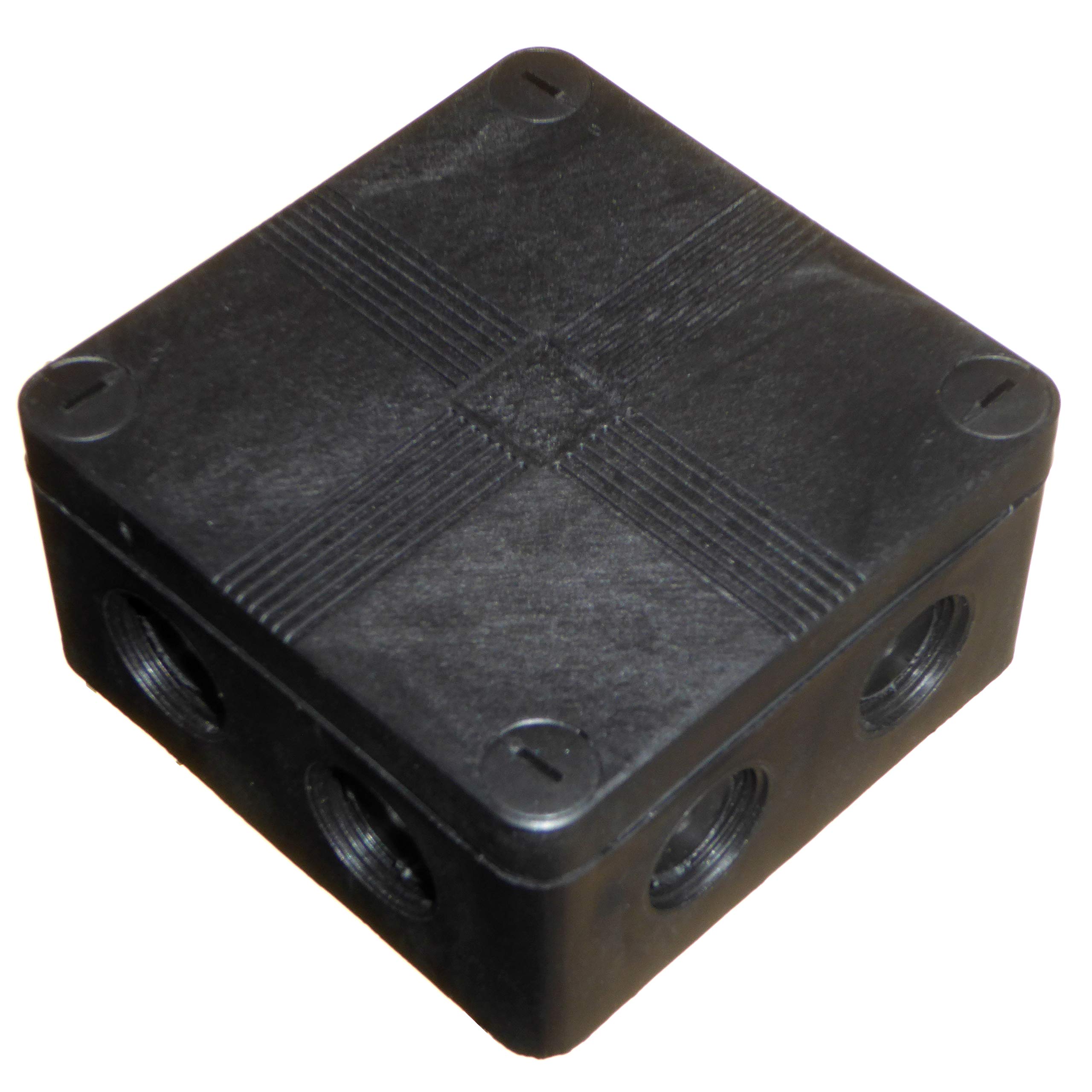 1 x Outdoor Junction Box 91mm x 47mm with Connector Blocks and Soft Knock-Outs Black Waterproof IP66