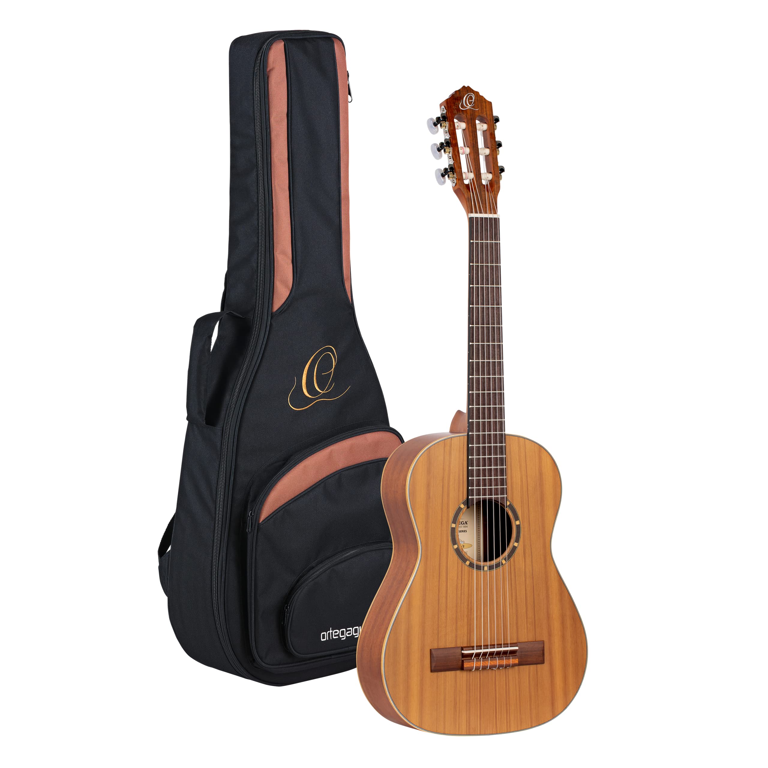 Ortega Guitars 1/2 Classical Guitar – Family Series – Including Gig Bag – Cedar, Mahogany, Natural (R122-1/2)