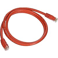 Monoprice Cat6 Ethernet Patch Cable - 3 Feet - Red | Network Internet Cord - RJ45, Stranded, 550Mhz, UTP, Pure Bare Copper Wi