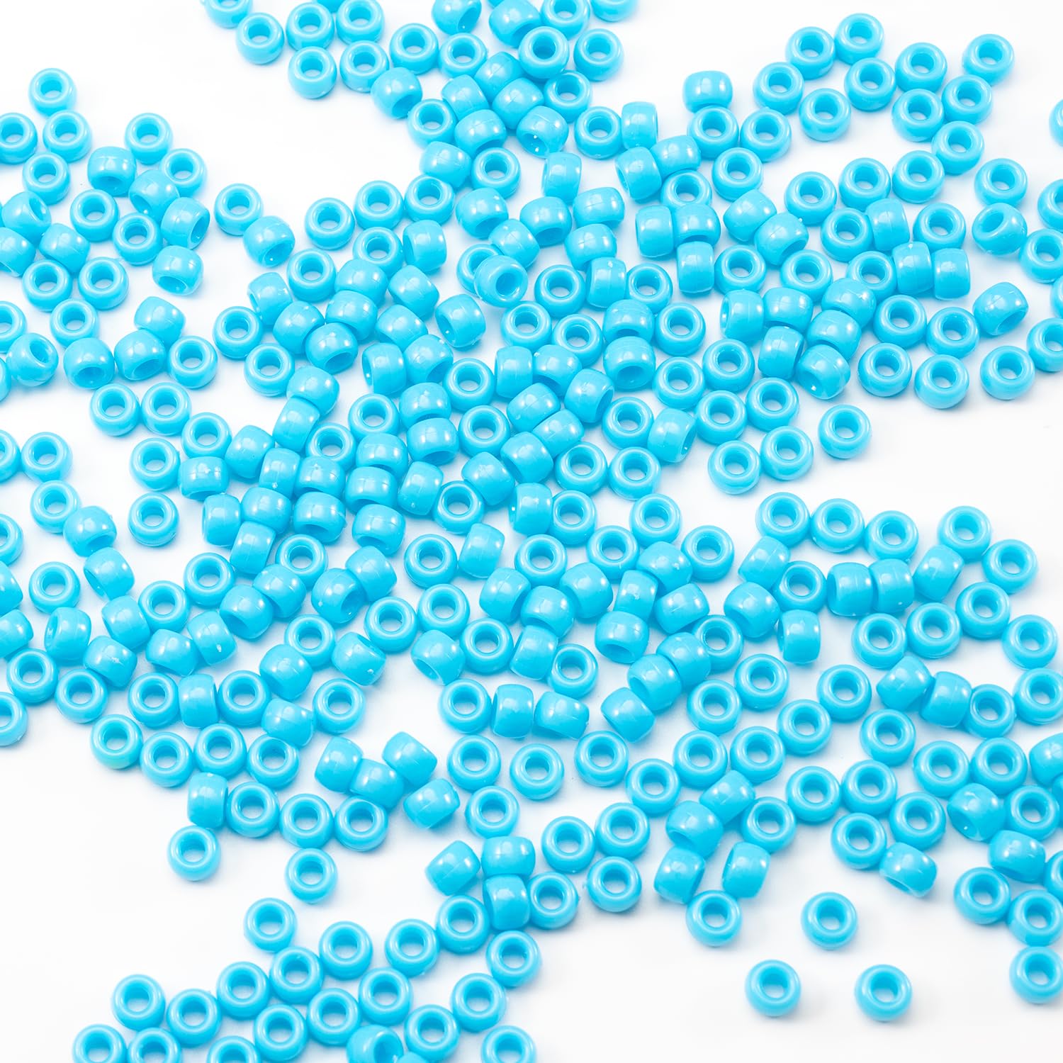 Gxueshan 1000 Pcs Acrylic Plastic Blue Pony Beads 6x9mm Bulk Kandi Beads for Friendship Bracelet Necklace Jewelry Making Pens Hair Braiding Kit (Blue) — image 1