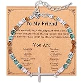Mikovivi Religious Cross Bracelet for Women Friends, Christian Gifts Inspirational Jewelry for Confirmation Baptism Easter Birthday