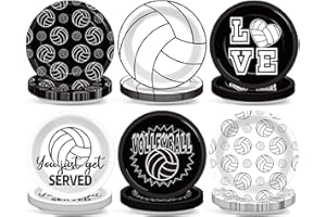 Yiaoyinnz 60Pcs Volleyball Birthday Party Decorations Volleyball 7 Inch Dessert Plates Tableware Sport Dinner Paper Plates Black White Dinnerware for Boys Girls Game Party Baby Shower Supplies Favors