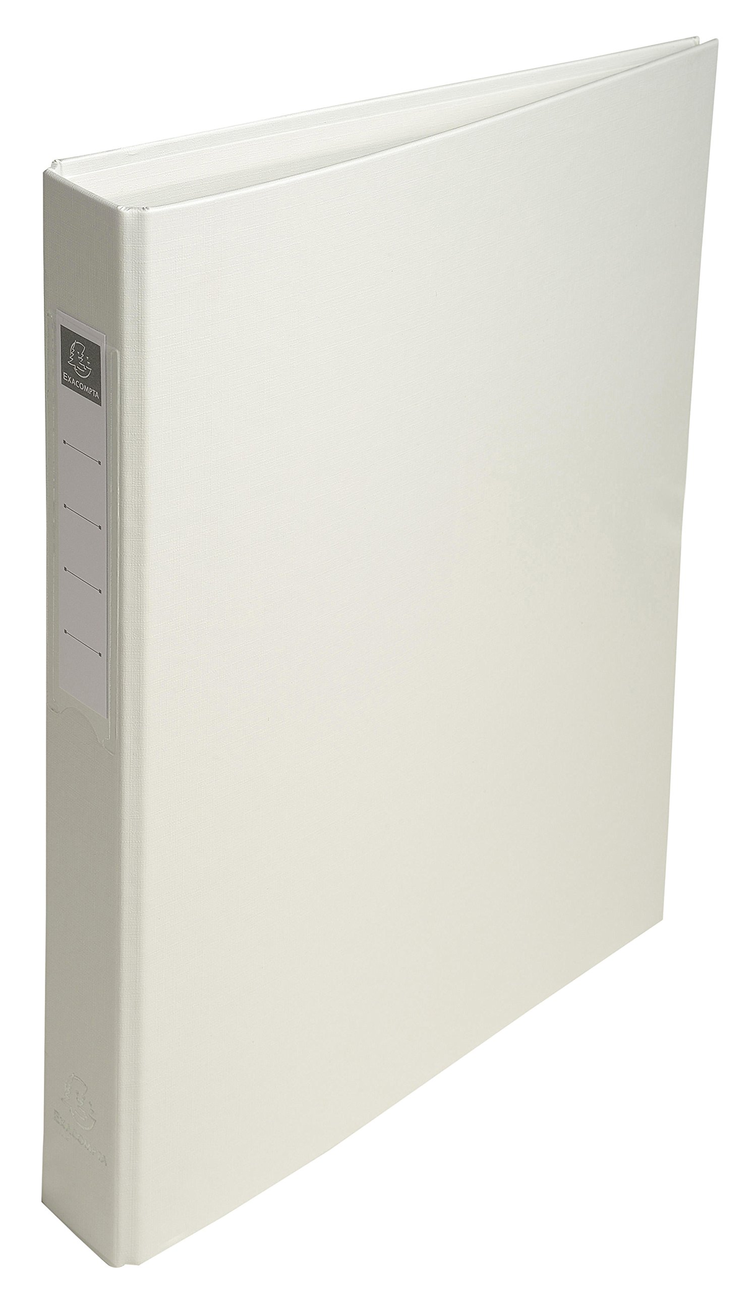 Exacompta - Ref 51388E - PP-Covered Ring Binder - Suitable for Storing A4 Documents, 4 Rings, 40mm Spine, Holds Up To 400 Sheets, Sturdy Cardboard - White