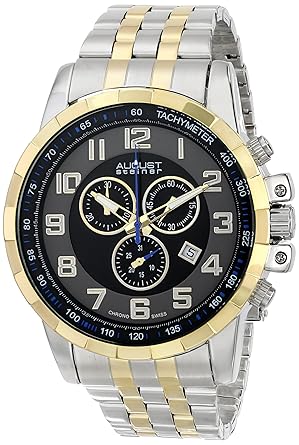 August Steiner Mens AS8118TTG Swiss Quartz Gold-tone Stainless Steel Bracelet Watch