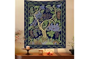 APDIDL Green Boho Hippie Tapestry for Bedroom Aesthetic, Indian Tree of Life Tapestries Wall Hanging, Bohemian Vintage Cool Wall Art Backdrop for Dorm Living Rome Decor (51"X60")