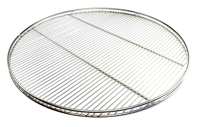 AKTIONA Edelstahl Grillrost 80 cm nur 10 mm Stababstand mit Reling Schwenkgrill mit 3 Aufhängeösen Grill