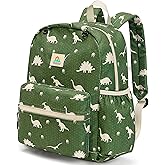 STEAMEDBUN Corduroy Kids Backpack for Boys and Girls 5-8: Boys Backpack for Elementary Kindergarten - 15 inch Cute Backpacks for Kids - Dinosaur