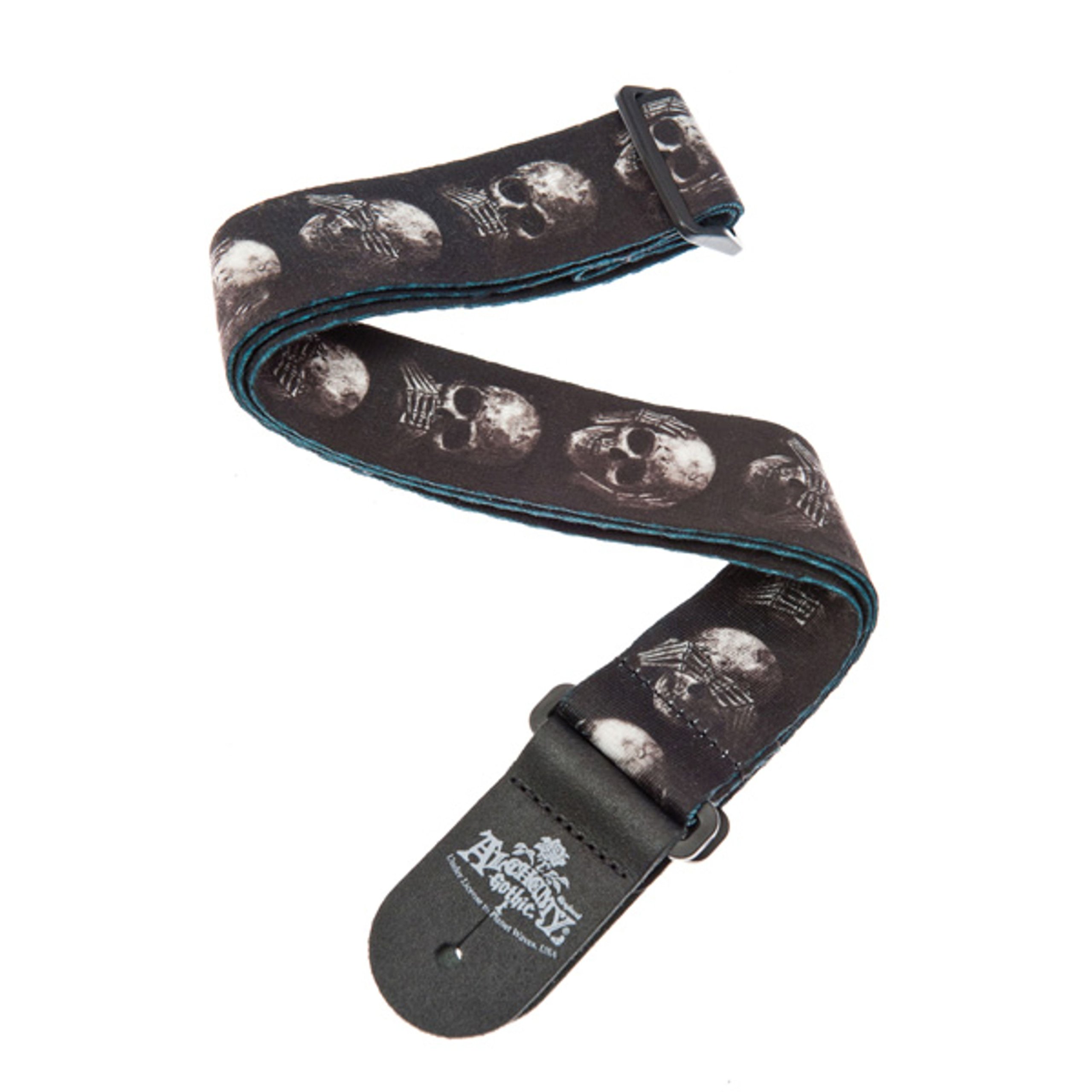 D'Addario Guitar Strap – Alchemy Gothic Collection – Adjustable Straps Compatible with Electric, Acoustic, & Bass Guitars - Muted Skulls — image 1