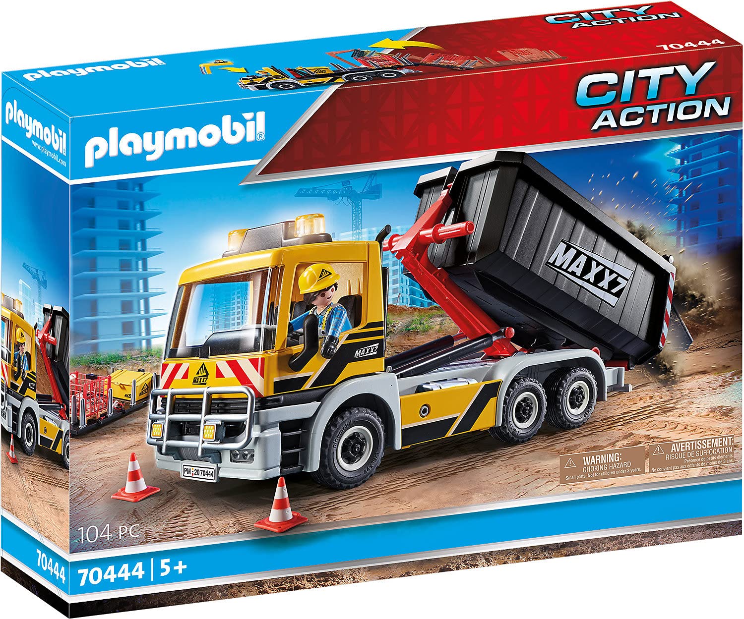 Playmobil 70444 Camion avec Benne et Plateforme- City Action - La Construction- La Vie De Chantier Chantier