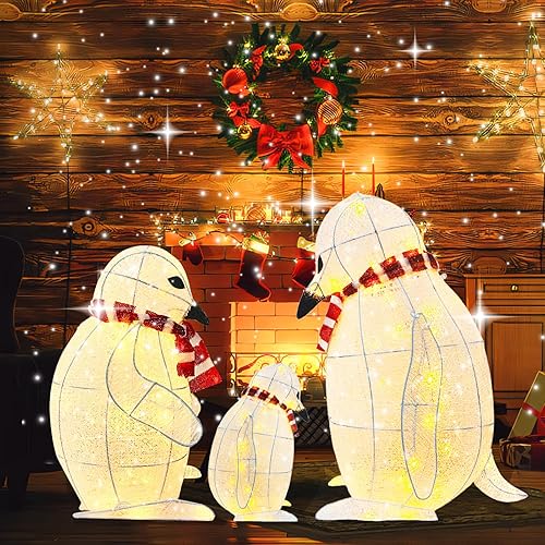 Outdoor Christmas Decorations，Christmas Penguin for Windows
