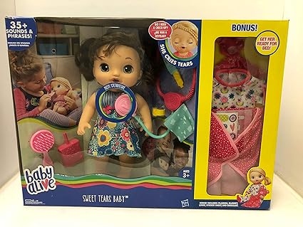Baby Alive Sweet Tears Baby (Brunette) Exclusive Value Pack