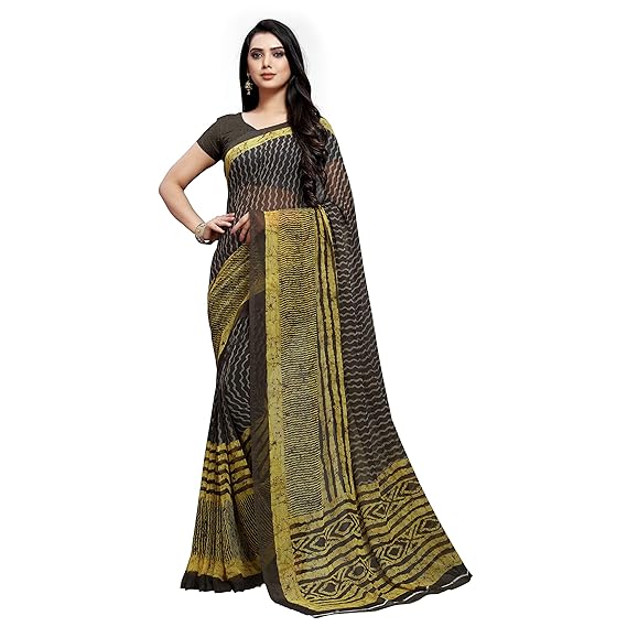 Georgette with Blouse Piece Saree (PC1052_ Multicoloured_ One Size)