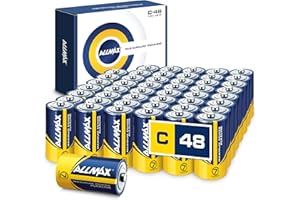 Allmax C Maximum Power Alkaline Batteries (48 Count) – Ultra Long-Lasting, Leakproof Design, 7-Year Shelf Life, Maximum Performance (1.5V)