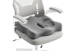 Ruizman Seat Cushions for Office Chairs - Memory Foam Car Seat Cushion with Portable Travel Storage Bag, Coccyx Cushion for Tailbone Pain, 17.7 x 16 Inches (Dark Grey)