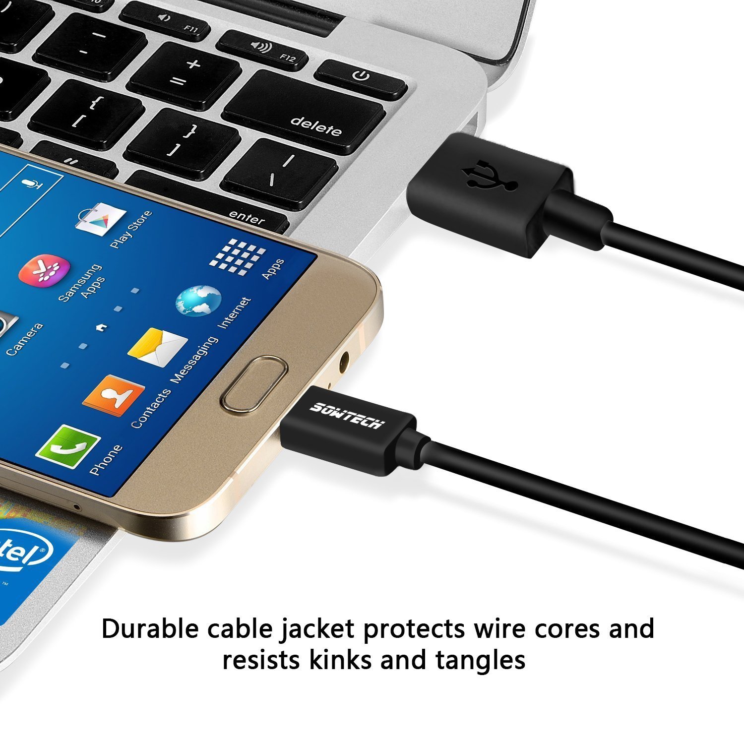 Micro USB Cable SOWTECH 3 Pack 3.3ft/1M Premium Micro USB Interconnects High Speed USB 2.0 A Male to Micro B Sync and Charging Cords for Samsung HTC Motorola Nokia and Android