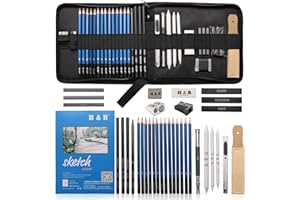 AONLSKH Sketching and Drawing Pencils Set-35pcs,Art Supplies Drawing Kit,Graphite Charcoal Professional Pencils Set, Kids & Adults (35PCS)