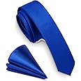 GUSLESON Fashion 1.58"（4cm） Solid Color Necktie and Pocket Square Sets For Men + Gift Box