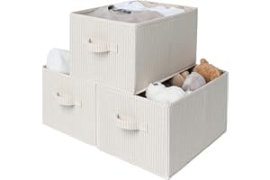 StorageWorks Storage Baskets for Shelves, Foldable Fabric Closet Storage Bins with Handles, Fabric Storage Bins Clothes Organ
