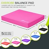 ProsourceFit Exercise Balance Pad Large 18.75x15 Non-Slip Foam Mat Pink view 2