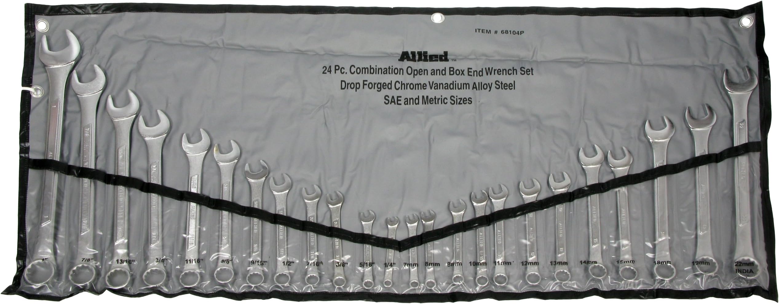 Harvest Forge 88130 SAE and Metric Raised Panel Combo Wrench Set, 24-Piece