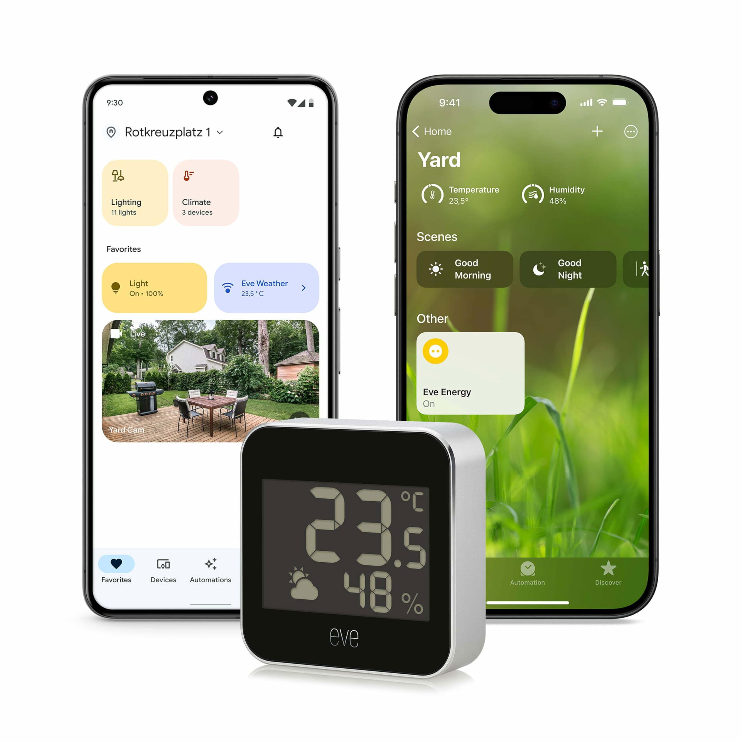 Eve Weather (Matter) – Smart Weather Station for temperature, humidity, weather trend, IPX4 water resistance, display, wireless, Google/Alexa/Siri voice access, requires Thread Border Router