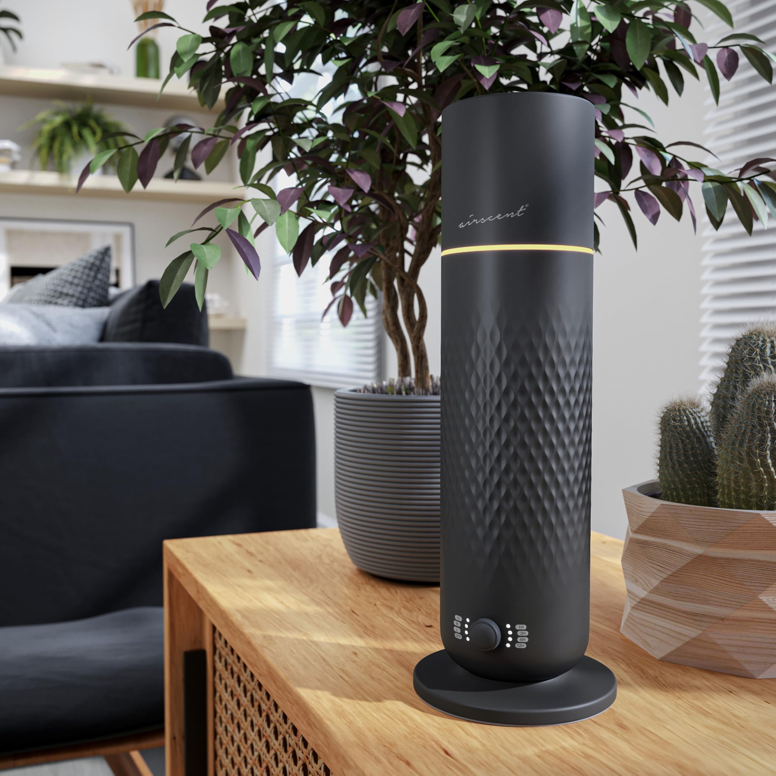 The AirScent Waterless Diffuser - Cold Air Scent Diffuser Oil Machine for Homes, Offices, Hotels and Spas - Aromatherapy Diffuser for Aesthetic Scenting - Black - 4.05 Oz - Fragrance Not Included