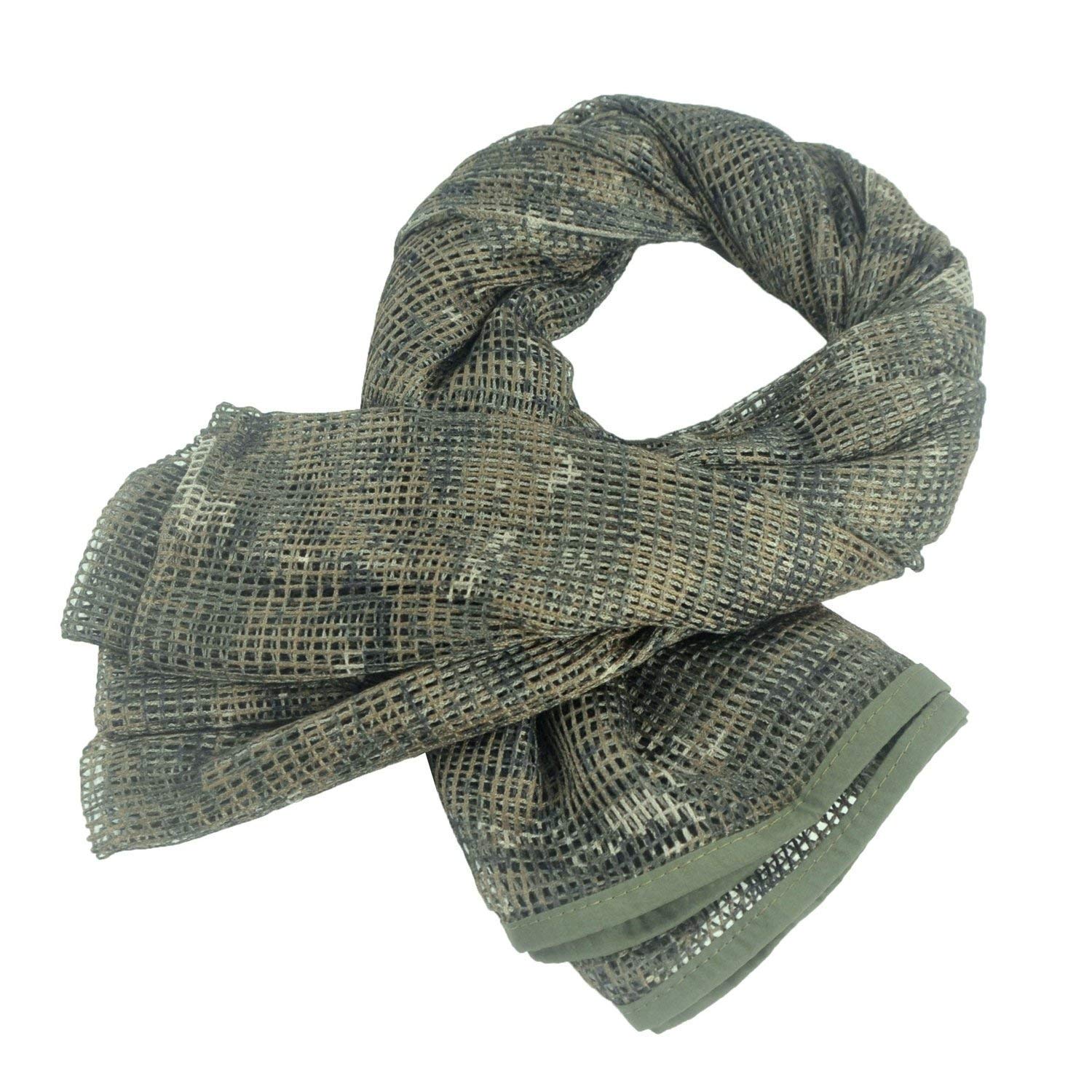Sniper Veil Scarf Tactical Mesh Net Military Multifunctional Head Face Wrap for Hunting Shooting Wild Photography 180x80cm Camouflage