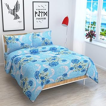 3d Home Design White Cotton Reversible Double Bed Dohar with Zip Closure