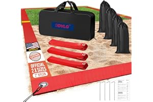 DDVLG Professional Beach Volleyball Lines for Sand, 2" Nylon | Ultra-Visible Marking | Weather-Enduring, with Metal Anchors & Sandbags, Standard Sizes - 26.3' x 52.6' or 30' x 60'