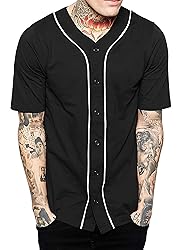 Hat and Beyond Mens Baseball Button Down Jersey