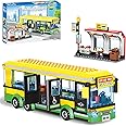 City Town Bus Station Building Block Set - 386 Pieces, Educational Learning Creative STEM Bus Toy, Ideal Gift for Kids, Boys, and Girls Ages 6 and Up