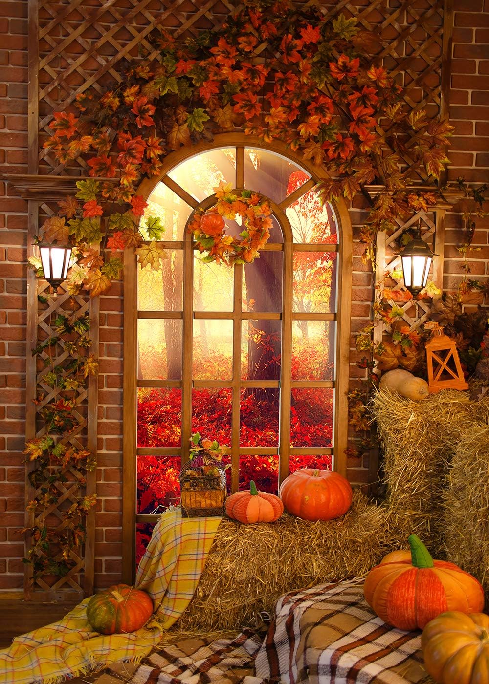 DePhoto Fall Thanksgiving Harvest Photography Backdrop Amazon.co.uk