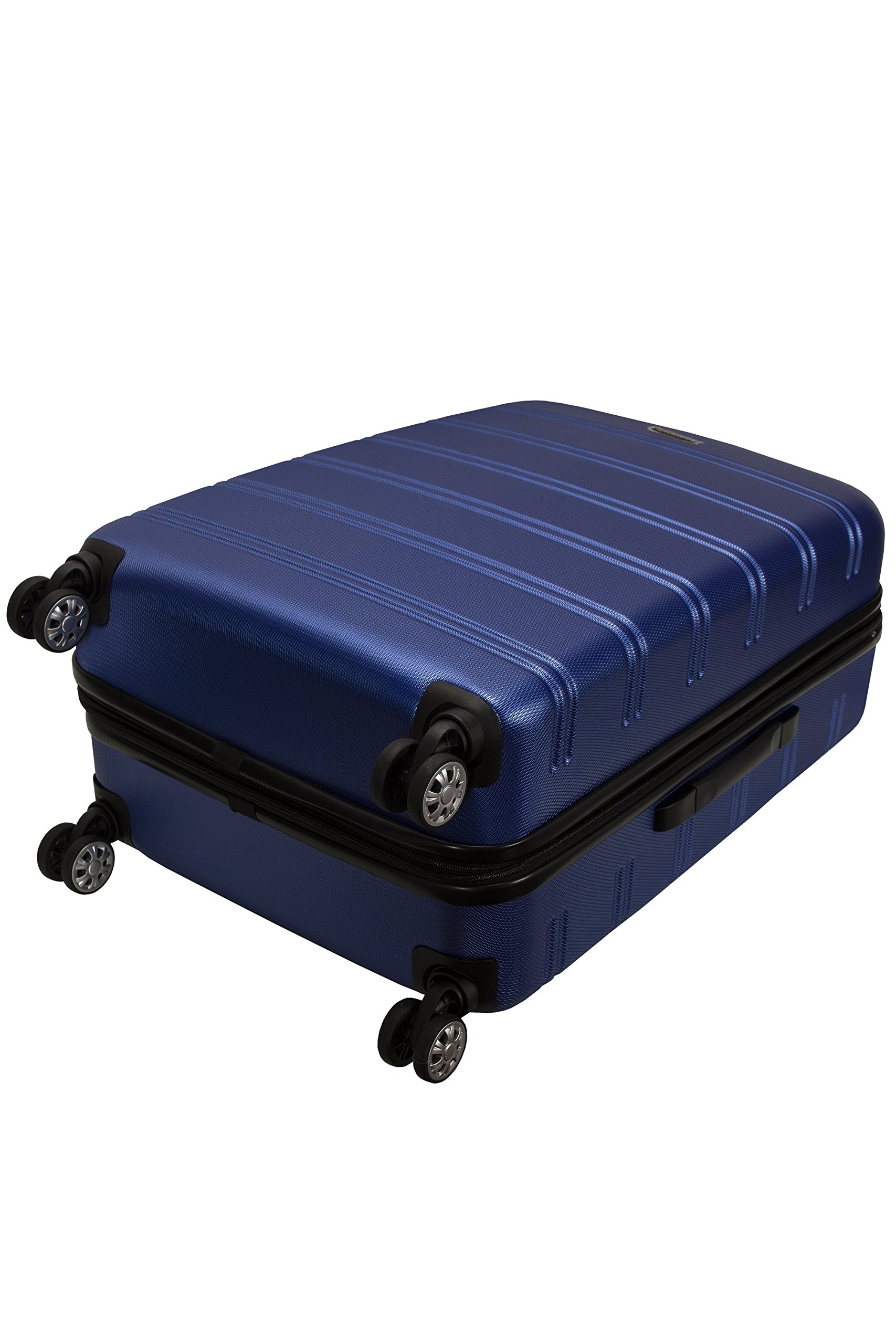 Rockland Melbourne Hardside Expandable Luggage with Spinner Wheels, Blue, Checked Large 28