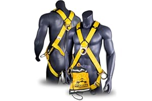 KwikSafety - Charlotte, NC - MONSOON Safety Harness [4 HEAVY DUTY D-RINGS] ANSI OSHA Safety Harness Fall Protection Kit