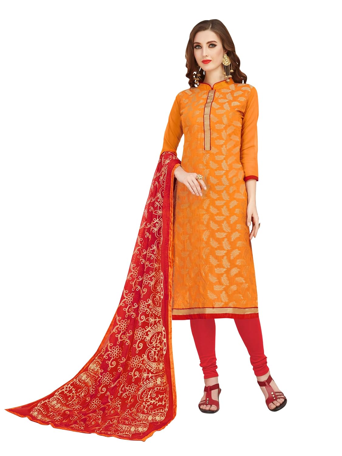 orange colour frock