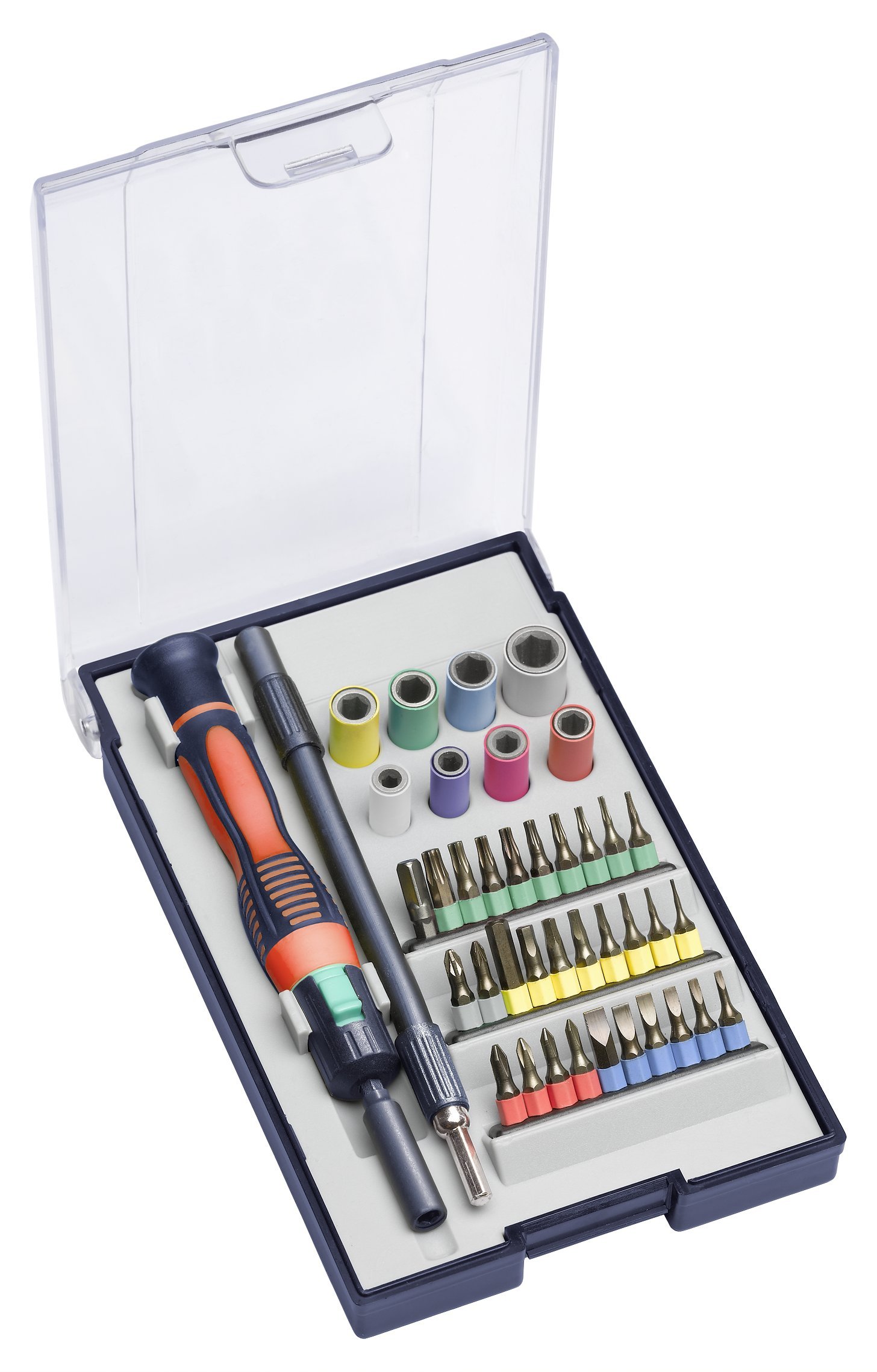 kwb bit box for precision mechanic - 40 pieces incl. Screwdriver handle, micretecuts and flexible wave