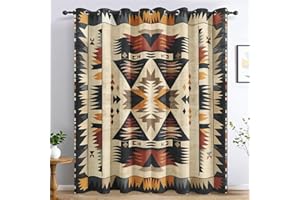 Southwestern Aztec Curtains for Bedroom, Tribal Navajo Blackout Curtains Living Room Decor, Native American Thermal Insulated