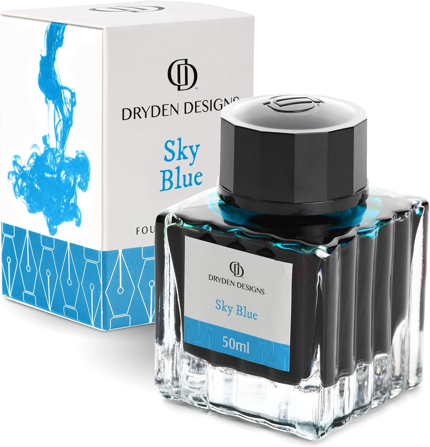 Dryden Fountain Pen Ink Bottle (50 ml) Luxury Edition, (SKY BLUE) Fountain Pen Bottled Ink
