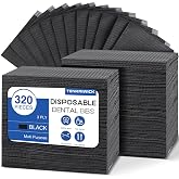320 Pack Disposable Dental Bibs 13"x18", 3-Ply Waterproof Tattoo Bibs Sheet for Nail Salon, Dental Clinic, Feeding, Tattoo Shop (Black)