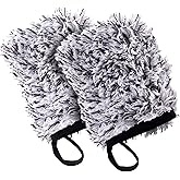 VIKING Wheel Cleaner Mitts for Car, Microfiber Wheel Cleaner for Car Detailing and Rims, Black and White, 5.5 Inch x 4.4 Inch, 2 Pack