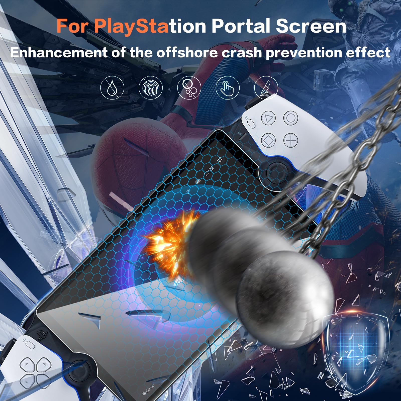 Diruite 3 Pieces Protection for Sony PS5 PlayStation Portal Tempered Glass Screen Protector, HD Anti-Scratch Protective Screen for Playstation Portal