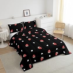 Red Strawberry Bedding Set Full Size, Soft Kawaii