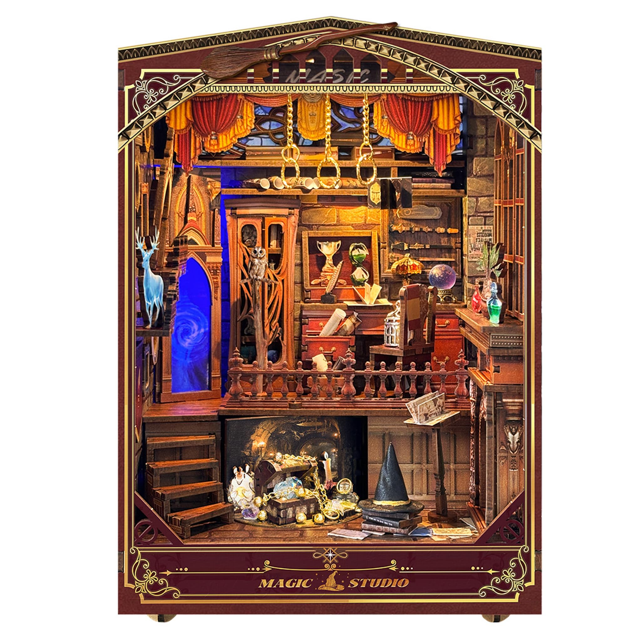 Book Nook Kits for Adults, Booknook DIY Miniature House Kit, Mini House Bookshelf Decor 3D Wooden Puzzle, Birthday Gift for Family, Friends - Magic Studio