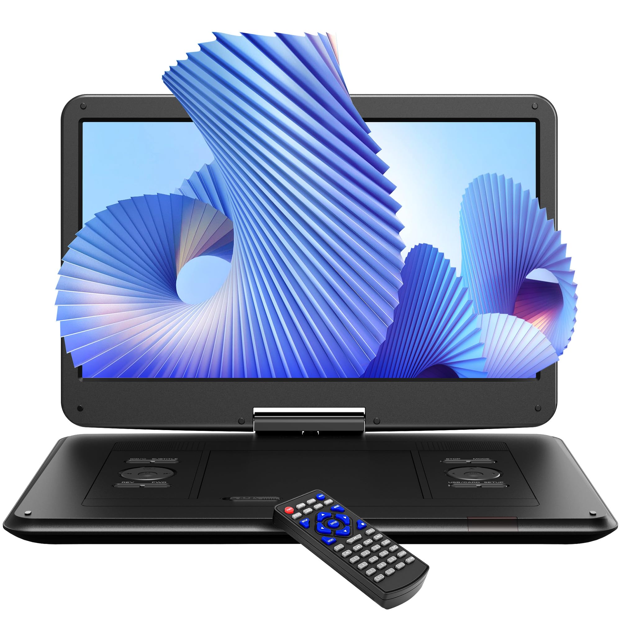 Photo 1 of 17.5" Portable DVD Player with 15.6" HD Swivel Screen, 6 Hours Rechargeable Battery, Supports USB/SD/TV Sync and Multiple Disc Formats, Dual Stereo Speakers, Car Charger, Remote Control (No Blu-Ray)