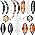 16 PCS Banana Hair Clips,Clincher Comb Fish Hair Clips Round Ponytail Clip Fish Grip Hair Comb Vintage Banana Clip Double Com