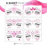 FACEGEM LONDON 6 Pcs Face Gems Adhesive Glitter Jewel Tattoo Sticker Festival view 2