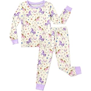 Arshiner Girls Pajamas Cute Snug Fit Long Sleeve Pjs Set Kids Sleepwear | 2-Piece Pajama Sets for Boys & Girls Soft Comfortab