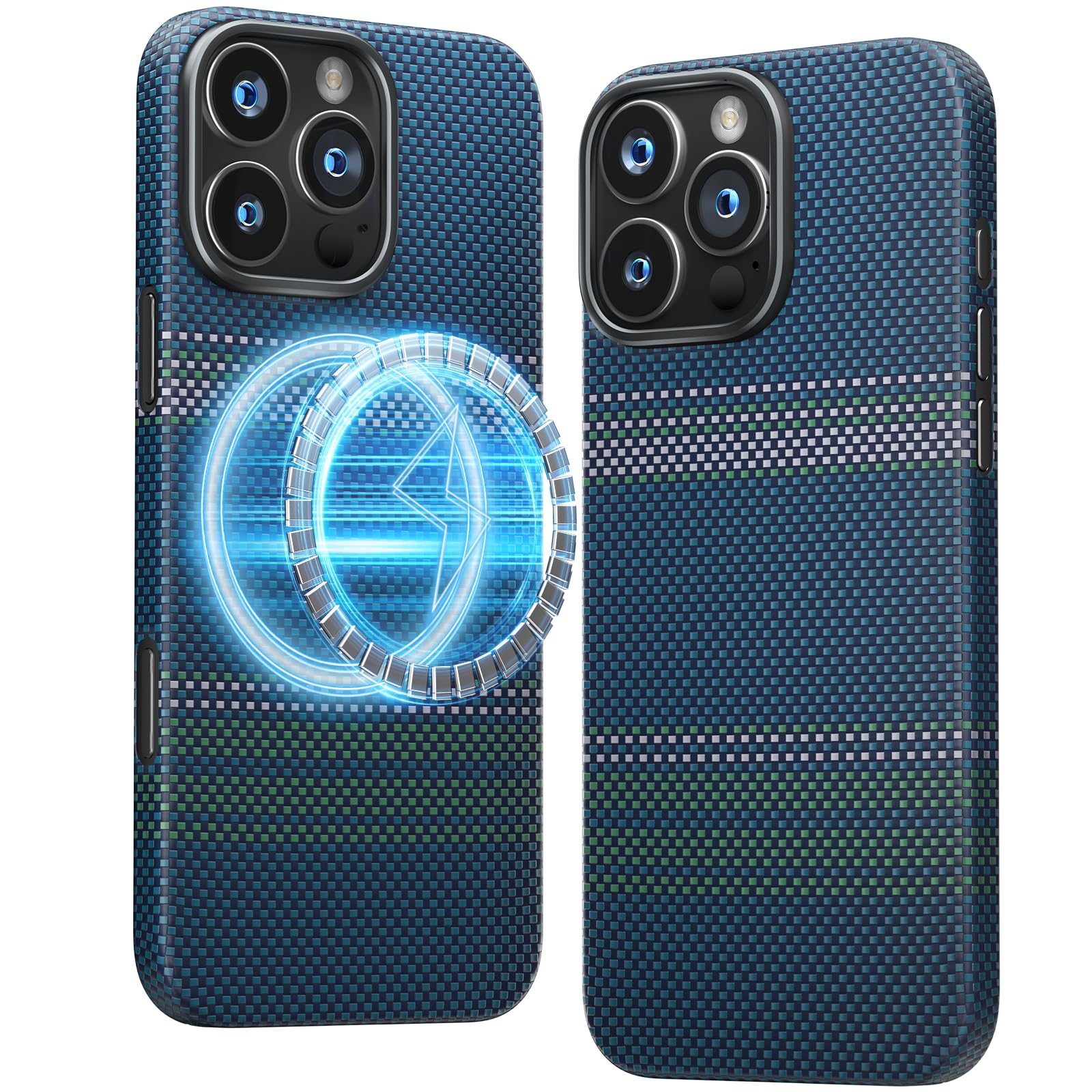 memumi Aramid Fiber Magnetic Case for iPhone 16 Pro, [Compatible with Mag-Safe] Sturdy Durable for iPhone 16 Pro Aramid Fiber Thin Case, Military Grade Drop Protection