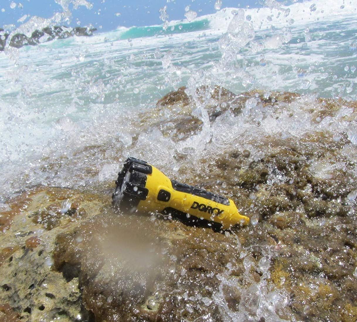 Dorcy 41-2510 Floating Waterproof LED Flashlight with Carabineer Clip, 55-Lumens, Yellow - Basic Handheld Flashlights - 