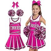 JenPen Cheerleader Costume for Cute Cheerleading Outfit Cheer Uniform for Halloween Dress Up with Accessories